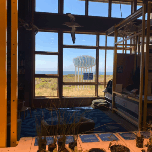 Cloud Catcher, out the window of the Seymour Marine Center